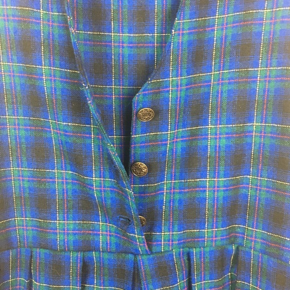 Vintage handmade wool tartan plaid culotte romper - Picture 7 of 9